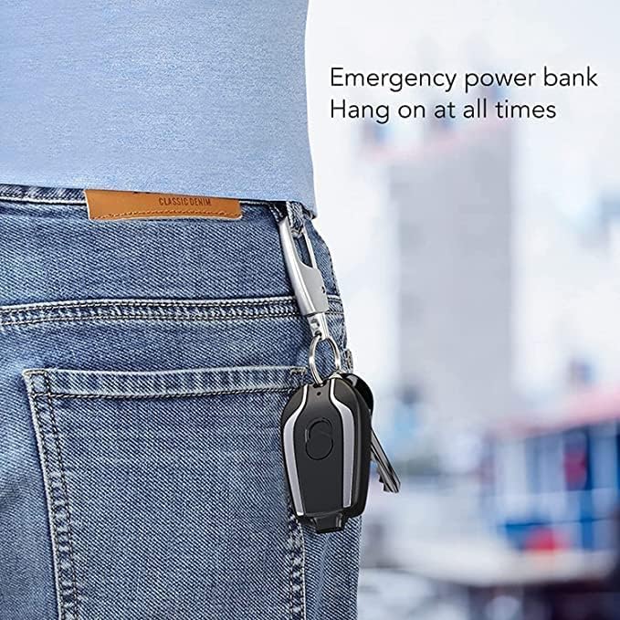 Small Portable Emergency Key Chain Power Bank, Keychain Power Bank (C Type PIN)