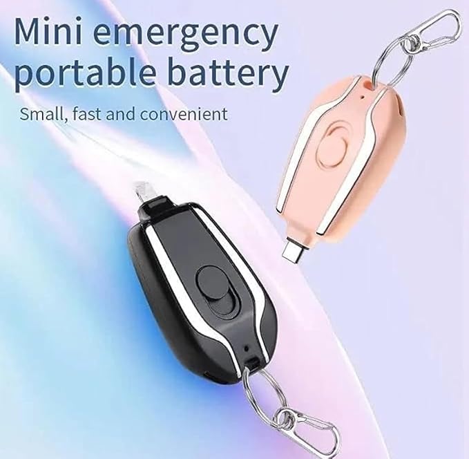 Small Portable Emergency Key Chain Power Bank, Keychain Power Bank (C Type PIN)